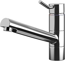 Handbrause; erleichtert das Geschirrspülen. Doppelfunktion: per Knopfdruck kann zwischen konzentriertem Wasserstrahl und Handbrause gewählt werden.