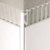 Belagsabschlüsse für Wand- und Bodenbereiche Blanke Fliesen-Abschlussschiene Kunststoff Das Fliesen-Kunststoffprofil ist dafür gedacht, Ecken- und Kantenprobleme bei der Verarbeitung von Fliesen mit