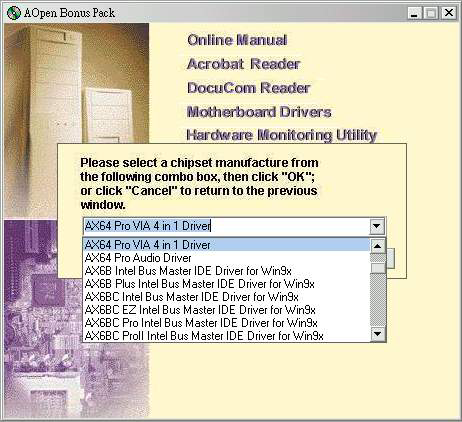 Installation von Windows 95 Installation von Windows 98. Installieren Sie zuerst keine Zusatzkarte außer Ihrer AGP-Karte. 2.