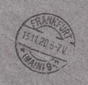 20. 5-6N Frankfurt 15.11.20 6-7V und ein dritter Stempel. Abb. 4 Brief vom 14.XI.