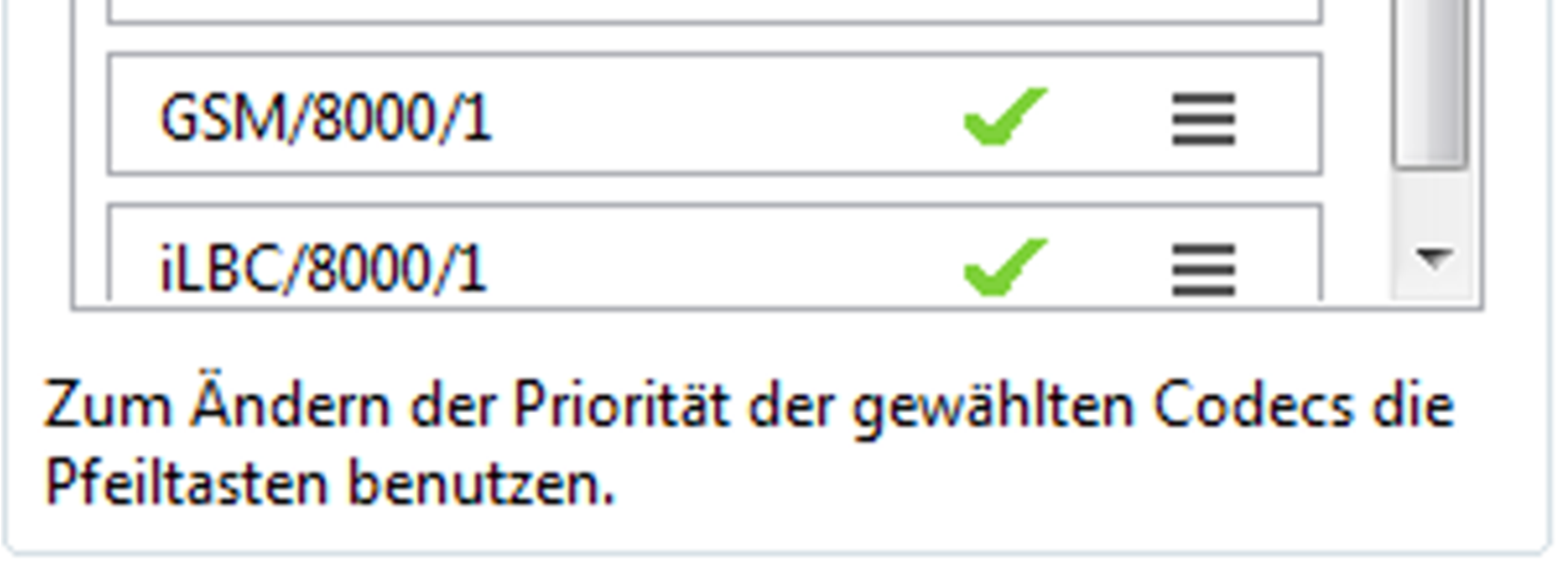 Es sollte immer der für die entsprechende Internetverbindung beste Codec