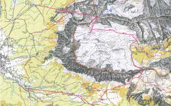 For details refer to relevant maps and guides. Talstation Tiroler Zugspitzbahn, 1.225 m Wiener Neustädter Hütte, 2.213 m Klettersteig Gipfel, 2.