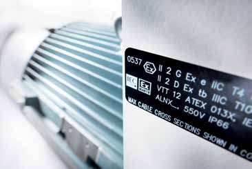 Schutzfunktionen Motorzulassung EG-Konformitätserklärung PTC-Fühler zur Begrenzung der Oberflächentemperatur sind bei den neuen Niederspannungsmotoren als Option verfügbar.