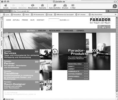 www.parador.de Info-Hotline: 018 05/66 76 68 Mo. Fr. von 8 bis 21 Uhr Sa. So. von 9 bis 21 Uhr (0,12 /Minute bundesweit) Internet: www.parador.de Besuchen Sie Parador im Internet, und lassen Sie sich von neuesten Trend, außergewöhnlichen Wohnideen und unserem Produktprogramm zum Träumen anregen!