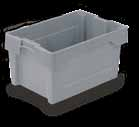 Drehstapelbehälter Twistbox Rotary stacking containers Twistbox Standardfarbe / Standard Colour: grau, grey Material: HDPE Temp.