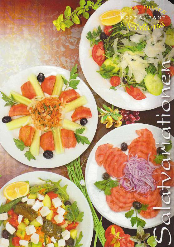Gemischter Salat Salatschüssel nach Saison 416 - Weiße Bohnen Salat Zwiebel, Ei, Tomaten und Oliven 417 - Hawaii