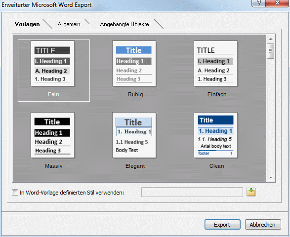 MindView Dokumentation Sie können sehr einfach eigene Word-Vorlagen erzeugen und beim Export von MindView verwenden.