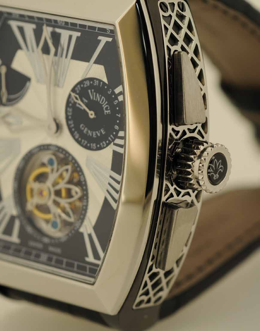 Tourbillon Mit der Kollektion Tourbillon Vindex knüpft Da Vindice an die Exzellenz der Haute Horlogerie und der hohen Kunst der traditionellen Uhrmanufaktur an.