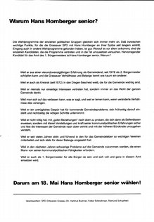 5 DIE SECHZIGER, SIEBZIGER UND FRÜHEN ACHTZIGER JAHRE 5.2.8 Vorstandswahlen am 3. Juli 1981 Am 3. Juli 1981 wurde Dr. Hartmut Buchner wieder zum Vorsitzenden der Grassauer SPD gewählt.