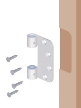 Position the sash plate with the lateral rings into the milled recess and fasten in place using 4 x diameter Ø 4,5 screws as shown.