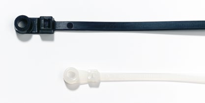 Spezial-Kabelbinder mit integriertem Montageloch Ty-Fast Vollplastik-Kabelbinder - Zur Montage und Befestigung mit Hilfe von Schrauben, Bolzen oder Nieten - Bündeln und Montage in einem
