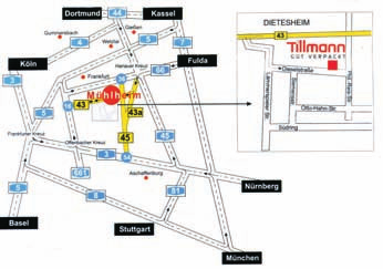 Standort Guter Standort optimale Leistung Tillmann Verpackungen liegt zentral und schnell erreichbar im Herzen des RheinMainGebietes.