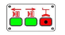 Vyznačené symboly definujú príslušnosť ukazovateľov pre jednotlivé podvozky a ručnú brzdu. Obr.