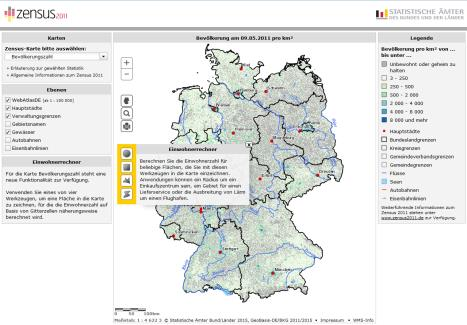 Arbeit mit georeferenzierten Daten Erste Produkte Anwendungen: NRW: Einwohner NRW Online-Rechner