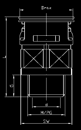 Gerade Verschraubung mit integrierter Manschetten-Dichtung und Metall-Außengewinde, innen isoliert, IP 67 rohrseitig Straight Connector with integrated seal, male metal thread, IP 67 on tube 20 VM