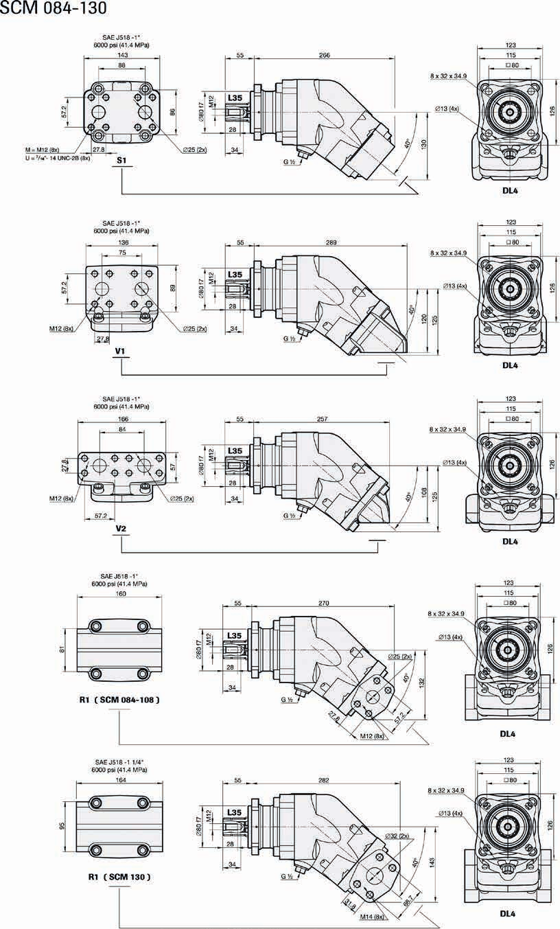 SCM 012-130 DIN SCM 012-130 DIN ist eine Serie robuster Axialkolbenmotoren, die für mobile Hydraulik besonders geeignet sind.