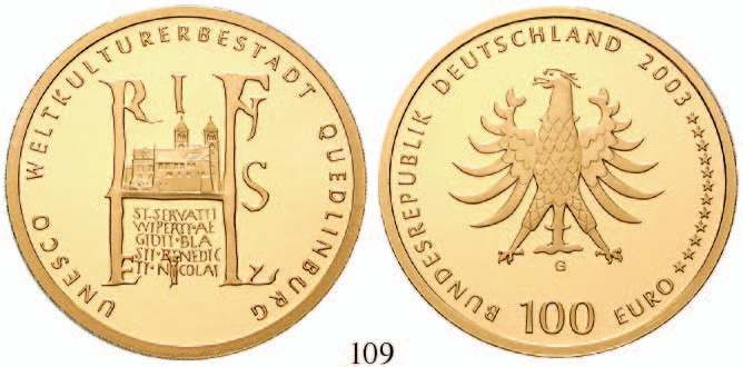 Tagespreis, st 580,- 116 100 Euro 2006, A. Weimar. Gold. 15,55 g fein. J.524.