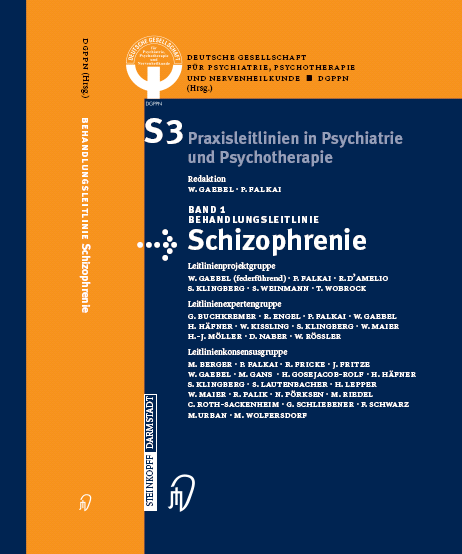 Die S3 Leitlinie Schizophrenien Erste psychiatrische Leitlinie auf dem AWMF S3 Niveau Drucklegung Ende 2005 Publiziert 2006 http://www.awmf.org/leitlinien/detail/ll/038-009.