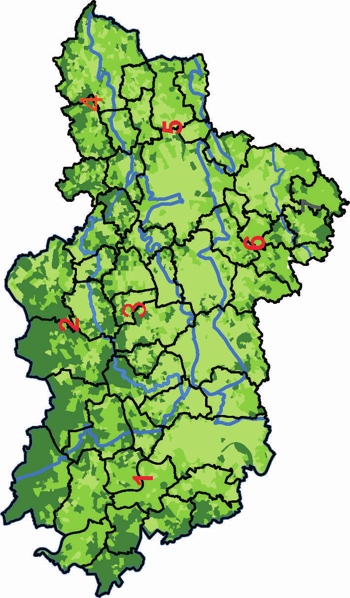 32 Zahlen und Daten zu Landwirtschaft und Gartenbau in der Metropole Ruhr Gesamtumsatz je Hektar in den Fluren der Kommunen des Regionalverbandes Ruhr (RVR) Legende