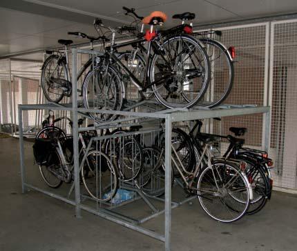 Die Kapazität der Fahrradparkmöglichkeiten wird verdoppelt, bei gleicher Grundfläche.