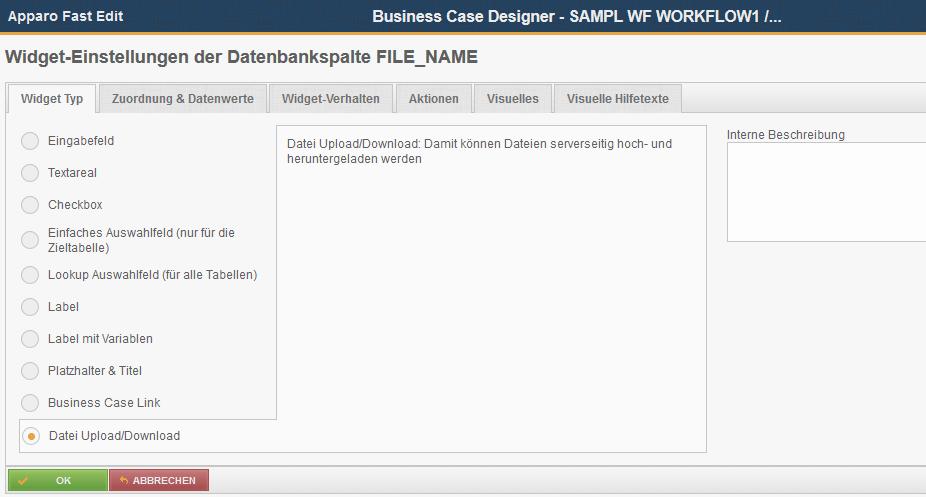 2 Eigenschaften des Widgets File Up&Download