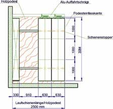 Antriebssäule, ohne Frontblende Regalfelder ausgestattet mit Sockel- und Abdeckboden sowie 4 verstellbaren Fachböden = 5 Gefache