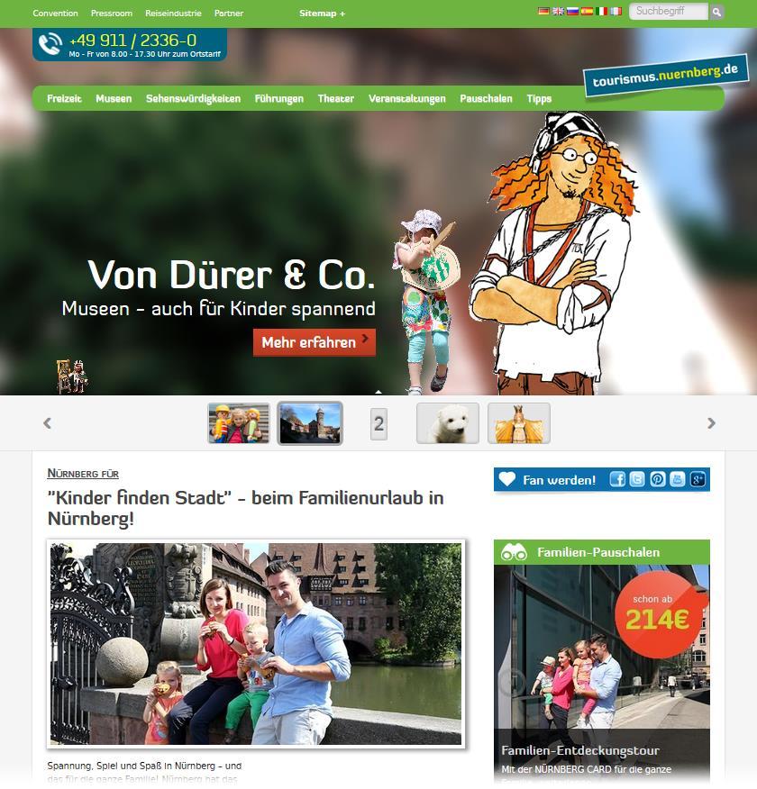Online-Marketing Neue Landingpage zum Jahresthema Familienurlaub in Nürnberg