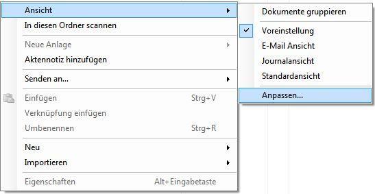 9. Akten-/ Ordner- / Registerinhalte nach eigenem Bedarf sortieren Im doculife Desktop können Sie, wie Sie es auch aus Windows kennen, die Sortierung der aktuellen Anzeige jederzeit ändern.
