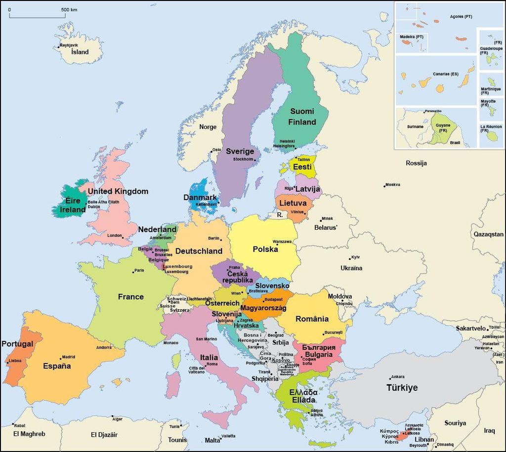 28 Mitgliedstaaten der Europäischen Union Die