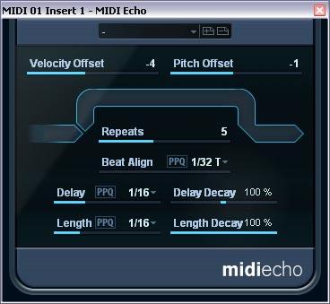 Verwenden Sie diesen MIDI-Effekt, wenn Ihr MIDI-Instrument über verfügt, die über MIDI-Controller gesteuert werden können (d.h. Cutoff-Frequenz, Filterresonanz, Pegel usw.).