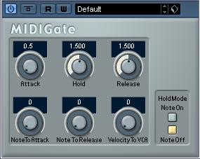 MIDI Gate Mit dem so genannten»gating«werden Audiosignale stummgeschaltet, die unterhalb eines festgelegten Schwellenwerts liegen.