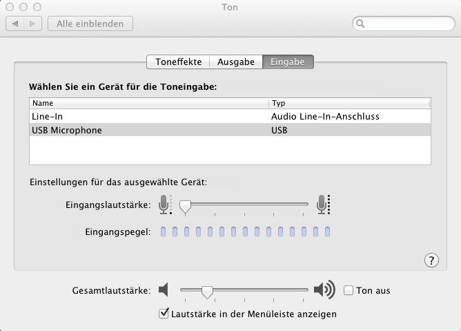 2 Um das Interface als Audioeingang des Computers anzuwählen, öffnen Sie die Systemeinstellungen (System Peferences) aus dem Dock oder dem Apple- Hauptmenü. 3 Öffnen Sie die Ton-Einstellungen (Abb.