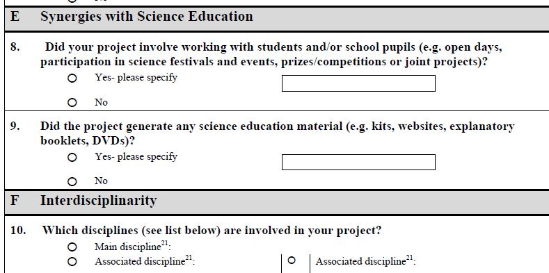 Participant Portal Synergies with Science Education Wie manage