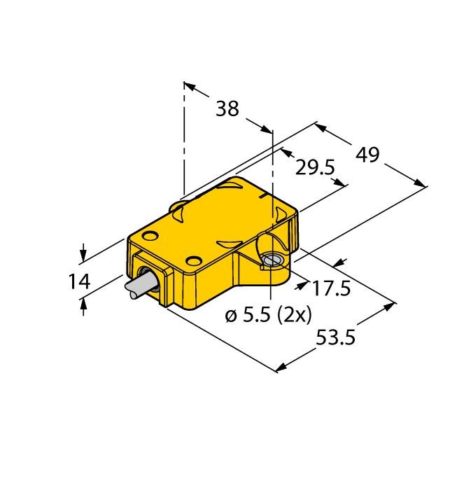 Quader, Kunststoff Vielseitige Montagemöglichkeiten Positionsgeber P1-Ri-QR14 im Lieferumfang enthalten Messbereichs-Anzeige über LED Unempfindlichkeit gegenüber elektromagnetischen Störfeldern