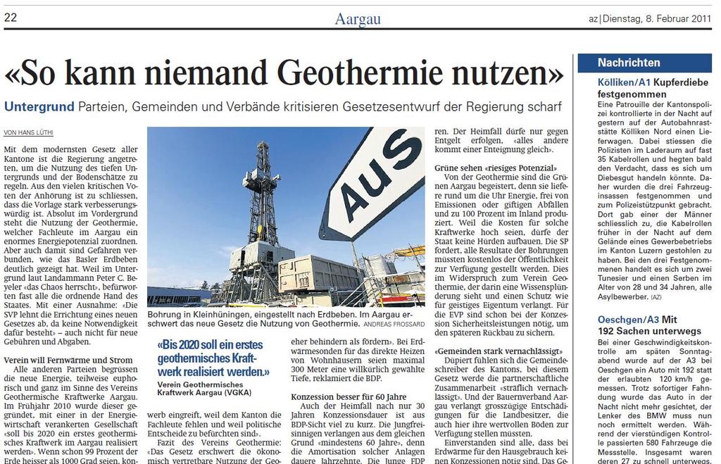 Verein Geothermische Kraftwerke Schweiz - Sektion Aargau Günstige
