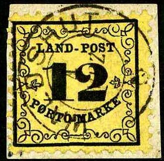12 Kr. - Landpostmarken Reg. Nr.