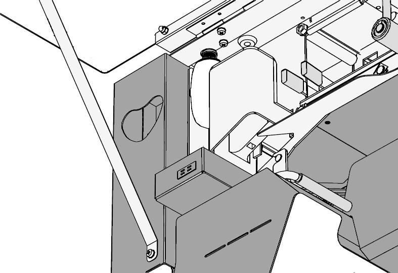 FPi 5000 series operator s manual 10.2 Filling the water reservoir Envelope transport latch lever Cover Max mark Water reservoir Open the cover. Pull the envelope transport latch lever upwards.