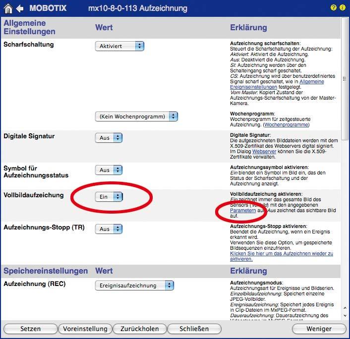 Virtueller PTZ und Vollbildspeicherung 89/112