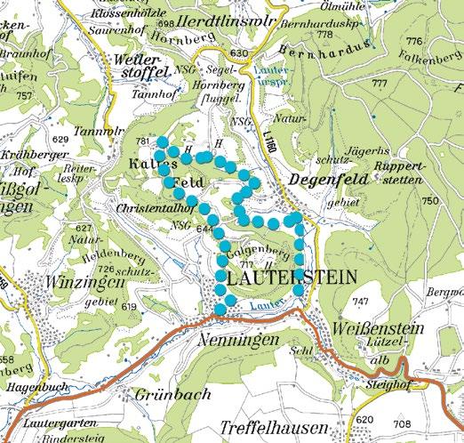 erreicht man die Haltestelle Rathaus in Nenningen. Die Ortschaft verlässt man in nord-östliche Richtung. Das Christental lässt man linker Hand liegen und wandert in Richtung Galgenberg.
