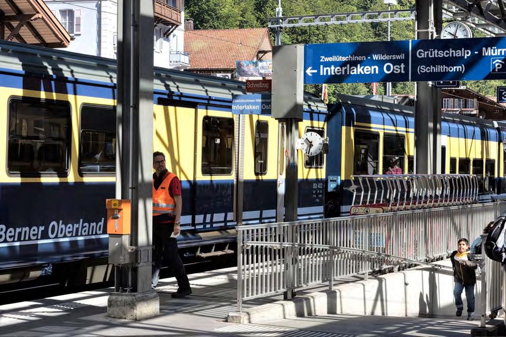 Stationen Interlaken Ost Wilderswil Zweilütschinen Lauterbrunnen Lütschental Burglauenen Schwendi Grindelwald BERNER OBERLAND-BAHN Von Interlaken Ost erreicht man mit der Berner Oberland-Bahn (BOB)