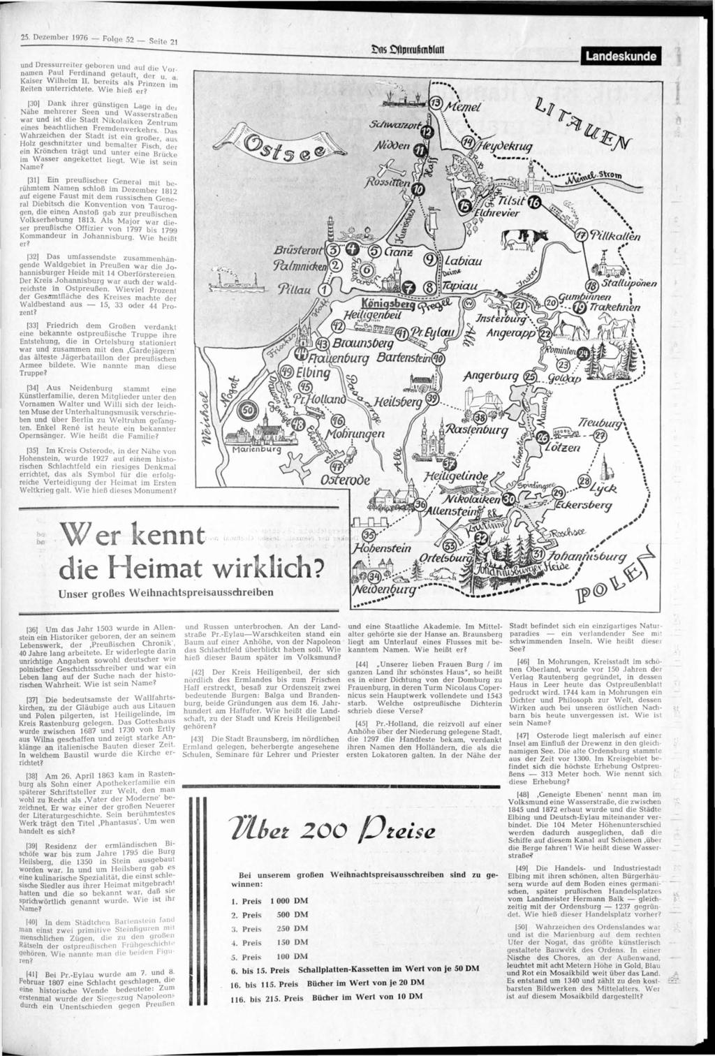 25. Dezember 1976 Folge 52 Seite 21 und Dressurreiter geboren und aul die Vor namen Paul Ferdinand getauft der u Kaiser Wilhelm II. bereits als Prinzen' im Reiten unterrichtete. Wie hieß er?