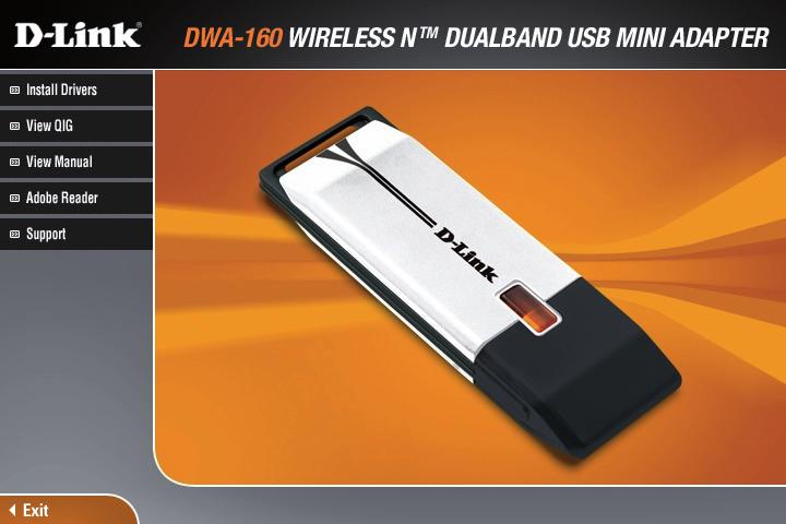 Abschnitt 2 - Installation Adapterinstallation Warnung: Installieren Sie den DWA-160 Wireless N Dual Band USB Adapter erst dann in Ihrem Computer, wenn Sie die Treibersoftware von der D-Link CD