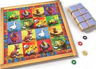 Ziel des Spiels: Bei SCHNIPP KICK versuchst du Tierquartette zusammenzusetzen, so wie sie zum Spielbeginn im Rahmen ausliegen. Jedes Tier setzt sich aus vier Bildteilen zusammen.