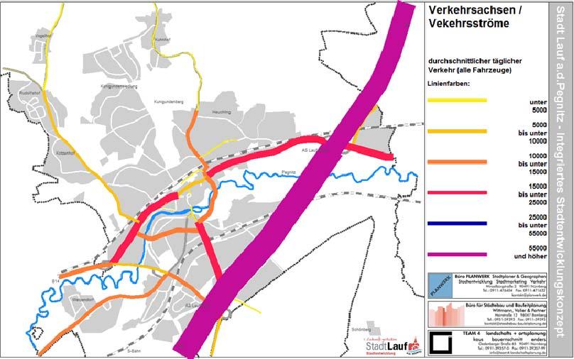 folgenden Projektvorschläge: Reduzierung der Verkehrsbelastung Obwohl der Durchgangsverkehr zwischen dem östlichen Teil des Landkreises und dem Oberzentrum Nürnberg nach der Ausschilderung über die B