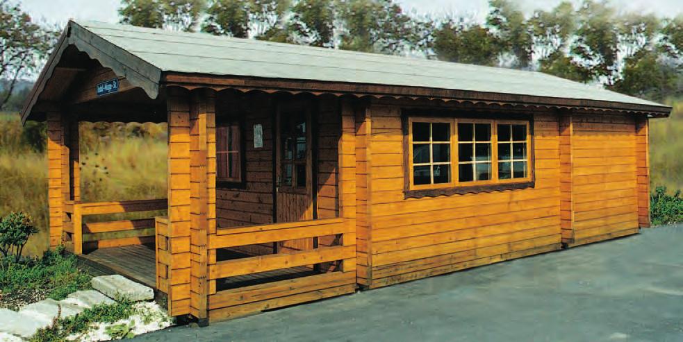 Holzgartenhaus aus 50 mm oder 70 mm Blockbohlen mit zwei- oder dreifach Nut & Feder Ausstattung für Modell KONRAD : Holzfundamentrahmen / Holzfußboden / Holzblockbohlenwände /