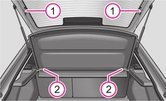 71 Ausbau der Gepäckraumabdeckung Abb. 70 Gepäckraum: Befestigung des Bodenbelags (Combi) Auf dem Griff des Gepäckraumbelags befindet sich ein Kunststoffhaken.