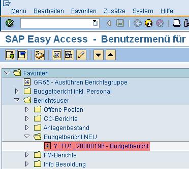 1. Budgetbericht Eingabe Geschäftsjahr und Kostenstellengruppe (z.b.: 911) Die Kostenstellengruppe ist die organisatorische Einheit zur Zusammenfassung von Kostenstellen.