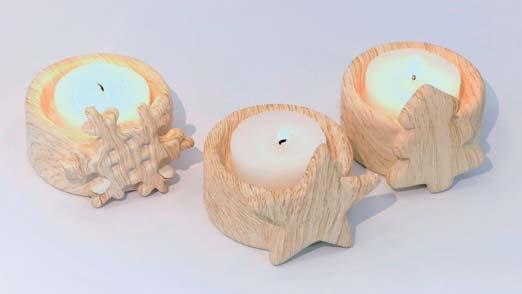 Teelicht-Halter Tannenbaum, Wood Finish; 23 x 6,4 x 28,2 cm