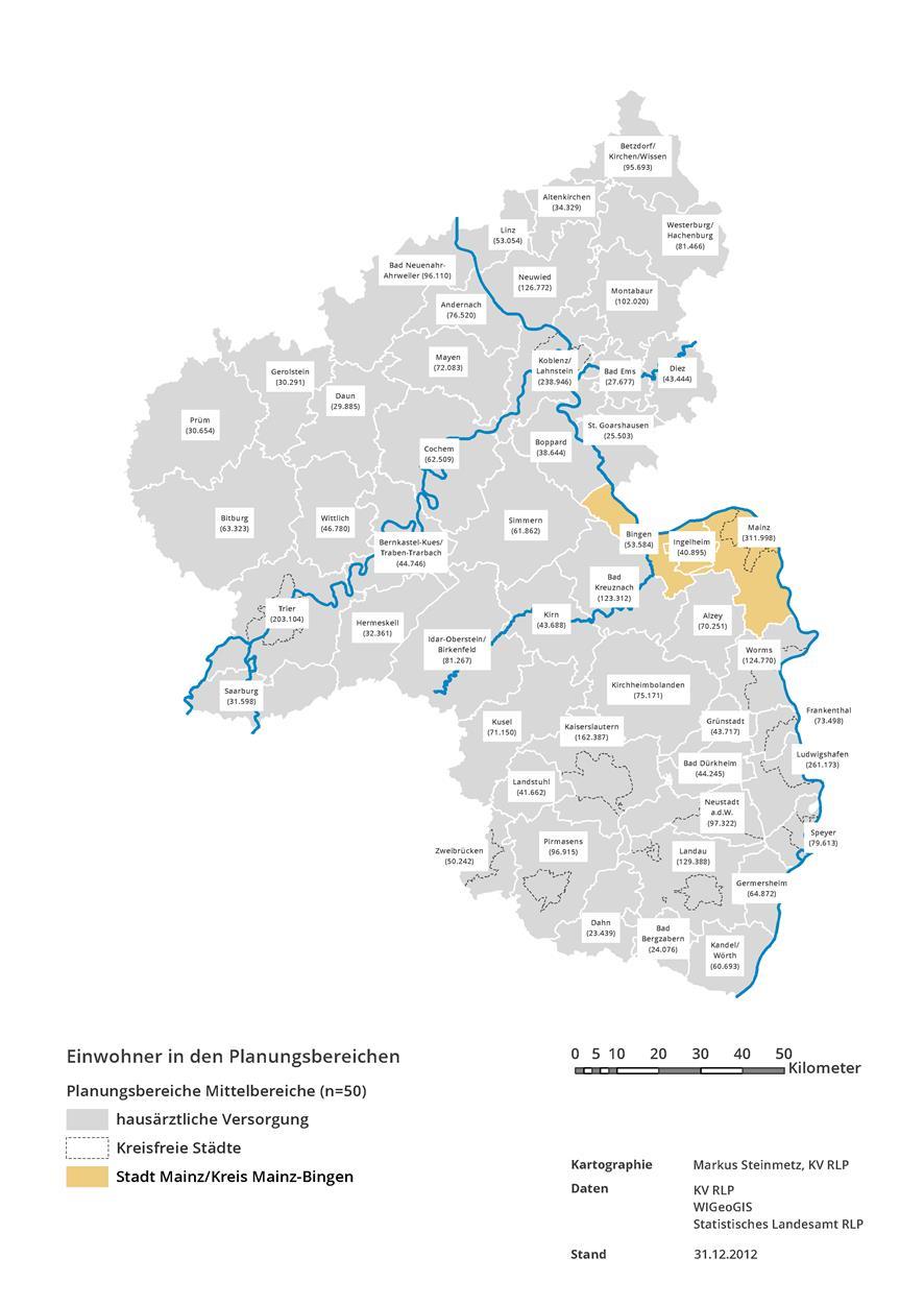 Kreisatlas zur vertragsärztlichen Versorgung: Stadt Mainz und Kreis