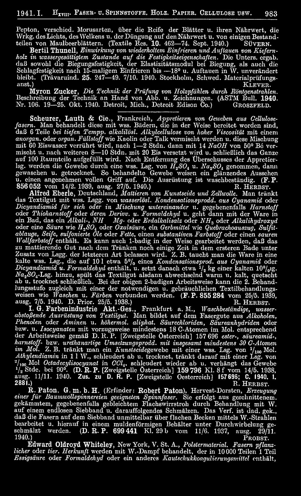 (Trävaruind. 25. 247 49. 7/10. 1940. Stockholm, Schwed. Materialprüfungsanst.) K l e v e r. Myron Zucker, Die Technik der Prüfung von Holzpfählen durch Röntgenstrahlen.